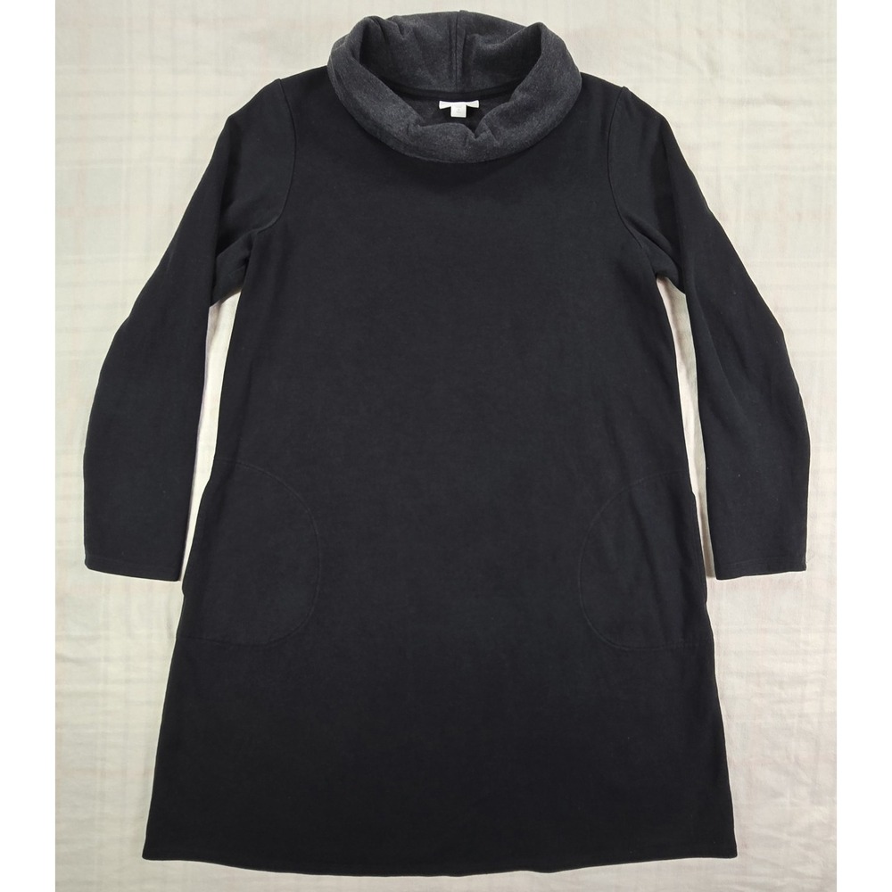 J Jill Pure Jill Womens Fleece Sweater Dress Turtleneck Pockets M Tall
